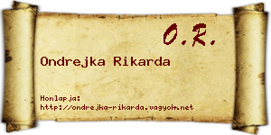 Ondrejka Rikarda névjegykártya
